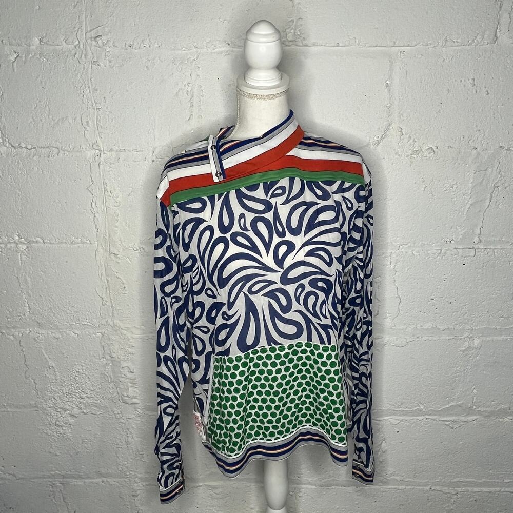 BP56 FRP 11‎ Patterned Top Art To Wear Casual Chic Women Long Sleeve Multicolor